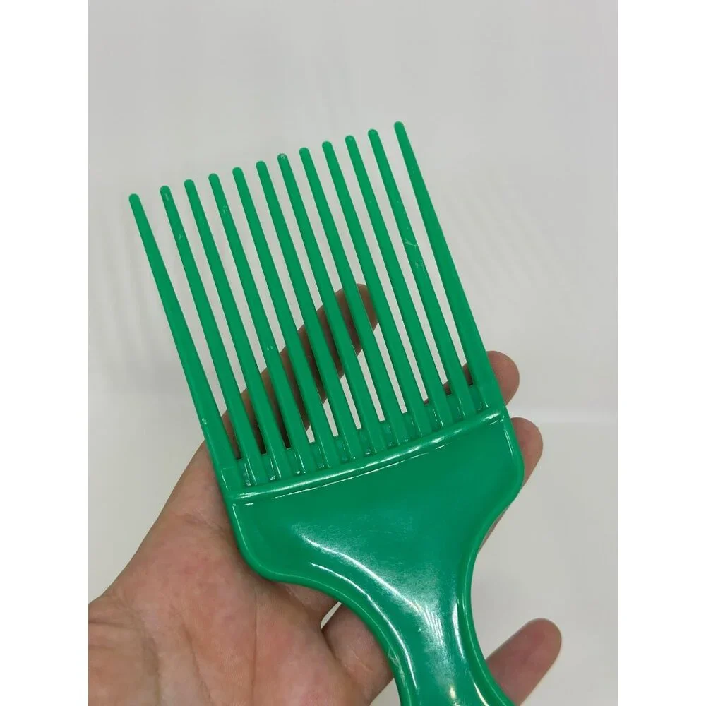 Vintage Green Plastic Hair Pick Comb For All Hair Types Styling - Picture 3 of 4